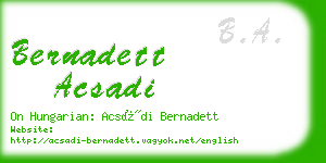 bernadett acsadi business card